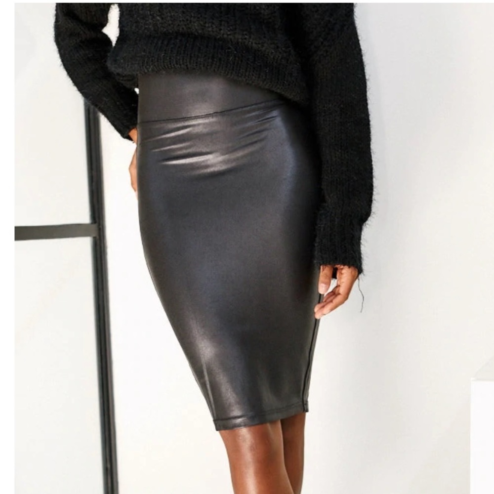 Spanx Faux Leather Pencil Skirt